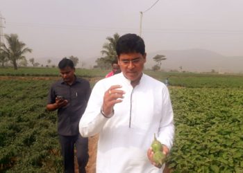 ପରିବା କ୍ଷେତରେ କୃଷି ମନ୍ତ୍ରୀ : କୋବି, ବାଇଗଣ କିଣିଲେ ଅରୁଣ