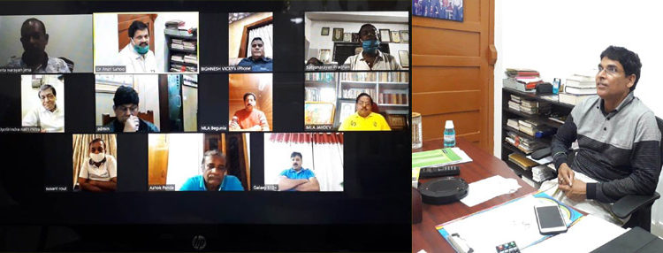 ନୟାଗଡ଼ ଓ ଖୋର୍ଦ୍ଧା ବିଧାୟକମାନଙ୍କ ସହିତ ମନ୍ତ୍ରୀ ଅରୁଣ ସାହୁଙ୍କ ଭର୍ଚୁଆଲ ମିଟିଙ୍ଗ