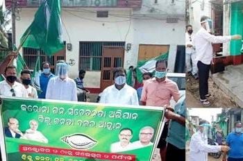 ମାସ୍କ ବାଣ୍ଟି ସଚେତନତା କରାଇଲେ ଛତ୍ରପୁର ବିଧାୟକ