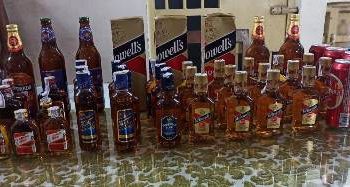 ୧୫ ଲିଟର ବିଦେଶୀ ମଦ ଜବତ , ୨ ଗିରଫ