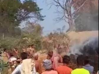 ନିଆଁ ଲାଗି ସମ୍ପୂର୍ଣ୍ଣ ପୋଡ଼ିଗଲା ଧାନ ଗଦା