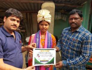 ଭାରତୀୟ ସିପାହି ରେ ମନୋନୀତ ଯୁବତୀ ଙ୍କୁ ସମ୍ମାନ ପ୍ରଦାନ