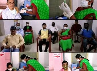 ଗଜପତି ଜିଲ୍ଲାରେ ଗୋଟିଏ ଦିନରେ ୨୮୪ଜଣ ସ୍ୱାସ୍ଥ୍ୟ କର୍ମଚାରୀଙ୍କୁ କୋଭିଡ ଟୀକା ପ୍ରଦାନ