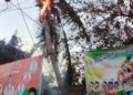 ନଡ଼ିଆ ଗଛ ଉପରେ ଓ ପାଳଗଦାରେ ନିଆଁ