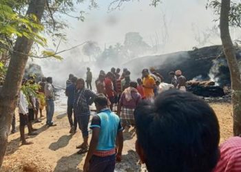 ଧାନ ଖଳାରେ ନିଆଁ ଲାଗି ୩୫ ବସ୍ତା ଧାନ ପୋଡିଗଲା