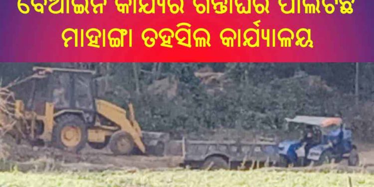 ବେଆଇନ କାର୍ଯ୍ୟର ଗନ୍ତାଘର ପାଲଟିଛି ମାହାଙ୍ଗା ତହସିଲ, ଗୋଚର ଦଣ୍ଡା ତାଡ଼ିନେଲେ ମାଟି ମାଫିଆ