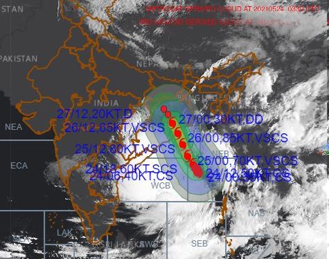 ବଙ୍ଗୋପସାଗରରୁ ମାଡ଼ି ଆସୁଛି ‘ୟାସ୍‌’