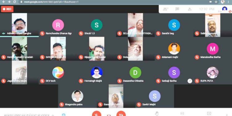 କରୋନା ମହାମାରୀ ସଙ୍କଟ ସମୟରେ ଆଦିବାସୀ ଙ୍କ ସମସ୍ୟା ସମ୍ବନ୍ଧରେ ଭିଡ଼ିଓ କନଫରେନସିଂ ମିଟିଙ୍ଗ