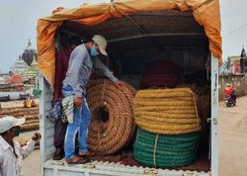 ପୁରୀରେ ତିନି ରଥ ପାଇଁ – ୩ ଟି ରଥର ୧୪ଟି ଦଉଡି ଓ ୬ଟି କର୍ଡନ ଦଉଡି ପୁରୀରେ ପହଞ୍ଚିଛି