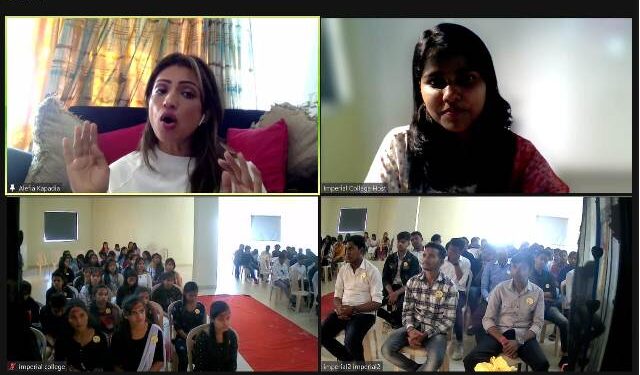 ଇମ୍ପେରିଆଲ କଲେଜରେ ଟେଲିଭିଜନ ଅଭିନେତ୍ରୀ ଆଲେଫିଆ କପାଡ଼ିଆ