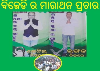 ନୟାଗଡ଼ ର ୧୩ ନମ୍ବର ଜୋନ ଚଣ୍ଡୀବସ୍ତ ଗ୍ରାମପଞ୍ଚାୟତରେ : ବିଜେଡିର ସମିତିସଭ୍ୟ ପ୍ରାର୍ଥୀ କିଶୋର ଓ ସରପଞ୍ଚ ପ୍ରାର୍ଥୀ ବିରେନ୍ଦ୍ରଙ୍କ ର ମାରାଥନ ପ୍ରଚାର