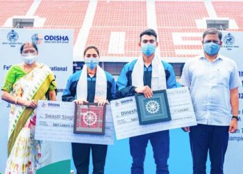 ଏସିଆନ୍‌ ଟ୍ରାକ୍‌ ସାଇକେଲିଂ ଚମ୍ପିଅନ୍‌ସିପ୍‌ରେ ବ୍ରୋଞ୍ଜପଦକ ବିଜୟୀ ସ୍ୱସ୍ତି ସିଂ ଏବଂ ଦିନେଶ କୁମାରଙ୍କୁ କ୍ରୀଡ଼ା ଓ ଯୁବସେବା ବିଭାଗ ପକ୍ଷରୁ ସମ୍ବର୍ଦ୍ଧନା