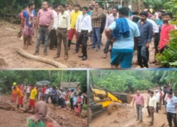 ଲଗାଣ ବର୍ଷା ଯୋଗୁଁ ଗଜପତି ଜିଲ୍ଲାର ନୂଆଗଡ ବ୍ଲକ ପରିମଳ ପଞ୍ଚାୟତର ନୂଆପଲ୍ଲୀ ଗ୍ରାମ ନିକଟସ୍ଥ ପାହାଡ଼ରେ ଭୁ-ସ୍ଖଳନ ୩୯ଟି ପରିବାରଙ୍କୁ ସ୍ଥାନାନ୍ତର କଲା ବ୍ଲକ ପ୍ରଶାସନ