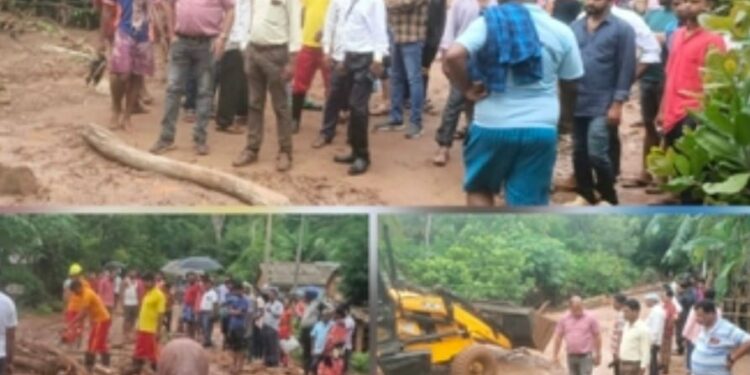 ଲଗାଣ ବର୍ଷା ଯୋଗୁଁ ଗଜପତି ଜିଲ୍ଲାର ନୂଆଗଡ ବ୍ଲକ ପରିମଳ ପଞ୍ଚାୟତର ନୂଆପଲ୍ଲୀ ଗ୍ରାମ ନିକଟସ୍ଥ ପାହାଡ଼ରେ ଭୁ-ସ୍ଖଳନ ୩୯ଟି ପରିବାରଙ୍କୁ ସ୍ଥାନାନ୍ତର କଲା ବ୍ଲକ ପ୍ରଶାସନ