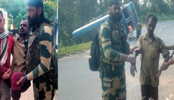 ପେଟ୍ରୋଲ ବୋଝେଇ ଟ୍ରକ ଦୁର୍ଘଟଣାଗ୍ରସ୍ତ : ଗାଡି ଚାଳକକୁ ଉଦ୍ଧାର କରି ସ୍ୱାସ୍ଥ୍ୟକେନ୍ଦ୍ର ପଠାଇଲେ ବିଏସ୍‌ଏଫ ଯବାନ