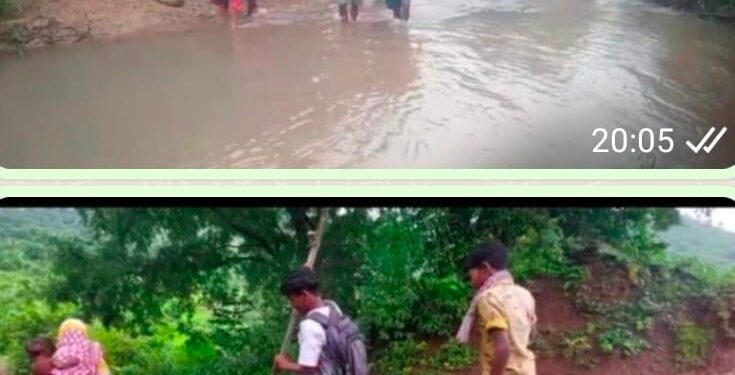 ମୋହନା ବ୍ଲକର ବିଭିନ୍ନ ଗ୍ରାମର ଏହି ଦୃଶ୍ୟ : ବିଦ୍ୟାର୍ଥୀଙ୍କ କଷ୍ଟ ଓ ଗର୍ଭବତୀ ମହିଳାଙ୍କ ଜନନୀ ଯନ୍ତ୍ରଣାରେ ରାସ୍ତା ଓ ଭରା ନାଳ ସାଜିଛି କଣ୍ଟା