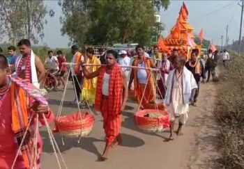 ନିଆଳୀ ମାଧବାନନ୍ଦ ଜୀୟୁ ମନ୍ଦିରରୁ ଜଗା ପାଇଁ  ପୁରୀ ଗଲା ପଢୁଆ ଭାର