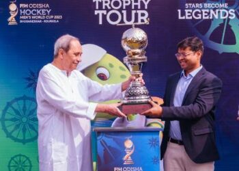 Chief Minister Naveen Patnaik launches the Trophy Tour of the FIH Odisha Hockey Men’s World Cup 2023