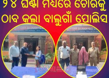 ୨୪ ଘଣ୍ଟା ମଧ୍ୟରେ ଚୋରକୁ ଠାବ କଲା ବାଲୁଗାଁ ପୋଲିସ