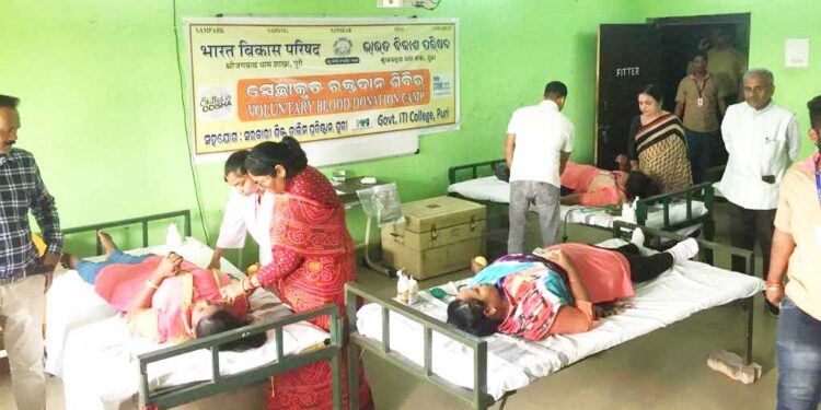 ଭାରତ ବିକାଶ ପରିଷଦ ତରଫରୁ ସ୍ବେଚ୍ଛାକୃତ ରକ୍ତଦାନ ଶିବିର
