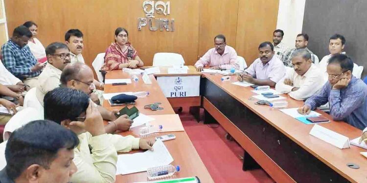ପୁରୀ ଜିଲ୍ଲା ସ୍ତରୀୟ ପ୍ରାକୃତିକ ବିପର୍ଯ୍ୟୟ ପ୍ରଶମନ ପ୍ରସ୍ତୁତି ବୈଠକ ଅନୁଷ୍ଠିତ