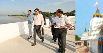 ଗ୍ରାମ୍ୟ ଉନ୍ନୟନ ସଚିବ ଧବଳେଶ୍ଵର ପୀଠକୁ ସଂଯୋଗ କରୁଥିବା ସେତୁର ନିର୍ମାଣ କାର୍ଯ୍ୟ ବୁଲି ଦେଖିଲେ
