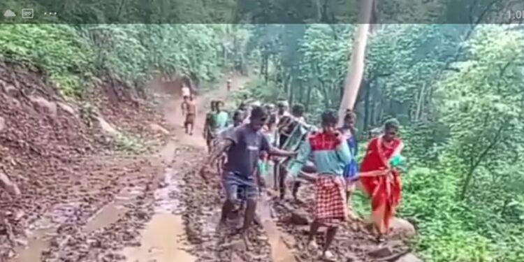 ଗଜପତି ଜିଲ୍ଲାରେ ଜନନୀ ଯନ୍ତଣା : ଗର୍ଭବତୀଙ୍କୁ ଦୋଳାରେ ବୁହାହୋଇ ୭ କାମି ଗଲେ