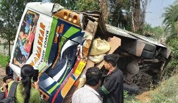 ଯାତ୍ରୀବାହୀ ବସ ଦୃଘଟଣା ଗ୍ରସ୍ଥ,8 ଜଣ ଯାତ୍ରୀ ଆହତ