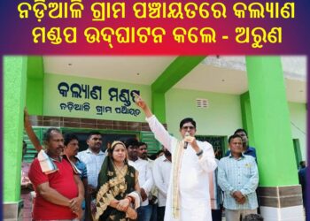 ନବୀନ ପଟ୍ଟନାୟକଙ୍କ ପାଇଁ ବିକାଶର ଧାରା ତ୍ୱରାନ୍ୱିତ ହୋଇଛି : ନଡ଼ିଆଳି ଗ୍ରାମ ପଞ୍ଚାୟତରେ କଲ୍ୟାଣ ମଣ୍ଡପ ଉଦ୍‌ଘାଟନ କଲେ – ଅରୁଣ
