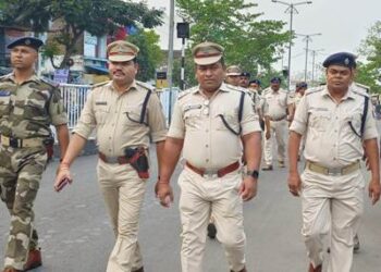 ହିଞ୍ଜିଳି ଥାନା ପୁଲିସ ପକ୍ଷରୁ ଫ୍ଳାଗମାର୍ଚ୍ଚ