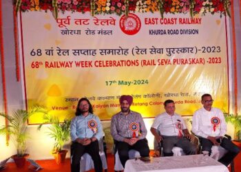 खोरधारोड मंडल द्वारा ६८वां रेल सप्ताह पुरस्कार समारोह-“रेल सेवा पुरस्कार”-२०२३. ६५रेलवे कर्मचारियों को रेल सेवा पुरस्कार-२०२३से सम्मानित किया गया