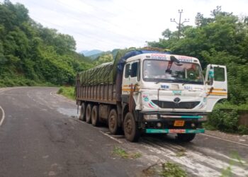 ଘାଟି ରାଜ ରାସ୍ତାରେ ମାଲ୍ ଗାଡି ହଟକି ରହିଛି