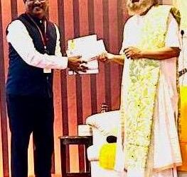 Felicitated by Pujya Sri Sri Ravishankar