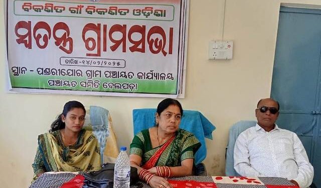 ବଲାଙ୍ଗୀର ଜିଲ୍ଲା ବେଲପଡା ବ୍ଲକ : ପଣ୍ଡରିଯୋର ପଞ୍ଚାୟତ ରେ ସ୍ୱତନ୍ତ୍ର ଗ୍ରାମସଭା ଅନୁଷ୍ଠିତ