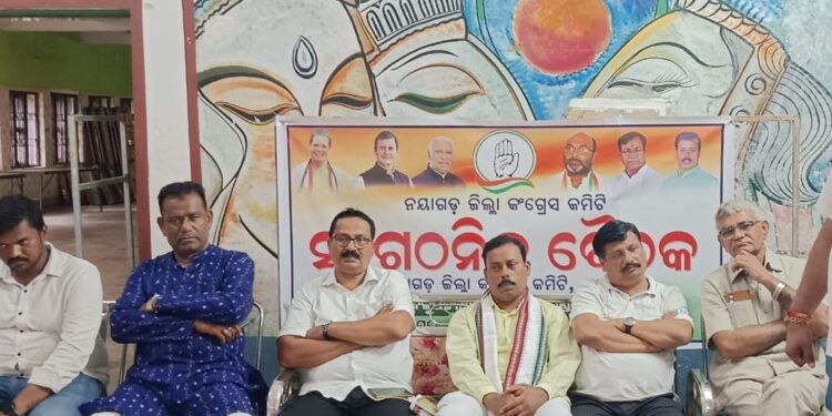 ନୟାଗଡ ବିଯୁ ପଟ୍ଟନାୟକ କଲ୍ୟାଣୀ ମଂଡପ ପ୍ରାଙ୍ଗଣ ରେ ନୟାଗଡ ଜିଲ୍ଲା କଂଗ୍ରେସସ କମିଟି ର ସାଙ୍ଗଠନିକ କାର୍ଯ୍ୟକ୍ରମ ଅନୁଷ୍ଠିତ ହୋଇଯାଇଅଛି