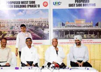 Minister of State for Railways & Jal Shakti Inspected the ongoing redevelopment works at Bhubaneswar railway station under ‘Amrit Bharat Station Scheme
