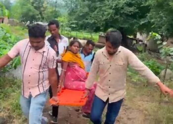 ଗାଁ କୁ ଯାଇପାରିଲାନି ଆମ୍ବୁଲାନ୍ସ: : ଗର୍ଭବତୀଙ୍କୁ ଷ୍ଟ୍ରେଚରରେ ବୋହିଲେ ଆମ୍ବୁଲାନ୍ସ କର୍ମଚାରୀ