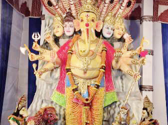 ଅଗ୍ରପୂଜ୍ୟ ପ୍ରଭୁ ଶ୍ରୀଗଣେଶଙ୍କ ପୂଜାର୍ଚନା : ଫ୍ରେଣ୍ଡସ ଗ୍ରୁପ ର ୧୮ ଫୁଟିଆ ପଞ୍ଚମୁଖୀ ଗଣେଷ ସବୁଠାରୁ ଆକର୍ଷଣୀୟ