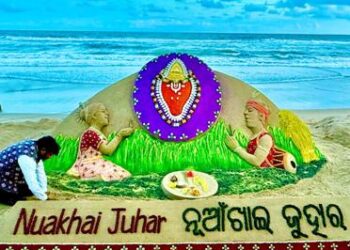 ବାଲୁକା କଳାରେ ନୂଆଖାଇ ଶୁଭେଚ୍ଛା ଜଣାଇଲେ ସୁଦର୍ଶନ