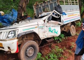 ଭାରସାମ୍ୟ ହରାଇ ରାସ୍ତା କଡଗଛକୁ – ପିଟିଲା ସାପ୍ତାହିକ ହାଟ ଗାଡ଼ି