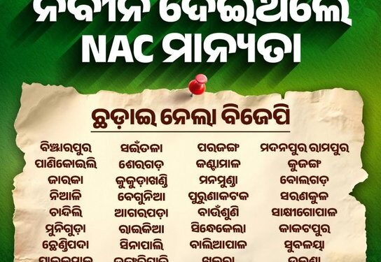 ନବୀନ ଦେଇଥିଲେ, ବିଜେପି ଛଡ଼ାଇ ନେଲା NAC ମାନ୍ୟତା