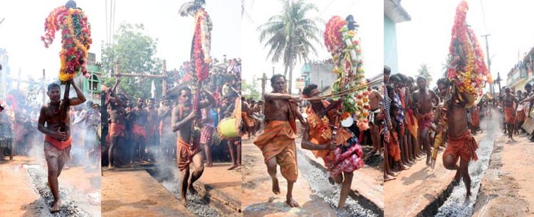 ଦଣ୍ଡଯାତ୍ରା ସମ୍ପନ୍ନ : ନିଆଁ ରେ ଚାଲିଲେ ଭଗତା