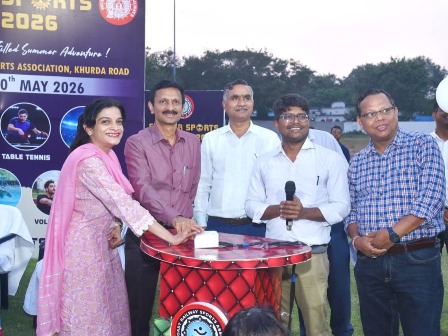 ଖୋର୍ଦ୍ଧାରୋଡ୍ ଇଷ୍ଟକୋଷ୍ଟ ରେଳବାଇ କ୍ରୀଡ଼ା ସଂଘର କ୍ରିକେଟ୍ ଷ୍ଟାଡିୟମଠାରେ ଗ୍ରୀଷ୍ମକାଳୀନ କ୍ରୀଡ଼ା ଶିବିର-୨୦୨୬ ଏବଂ ଡିଜିଟାଲ୍ ଏଲ୍ଇଡି କ୍ରିକେଟ୍ ସ୍କୋର ବୋର୍ଡର ଉଦ୍ଘାଟନ