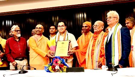Nandan Dwibedi receives Yuva Bharati Samman